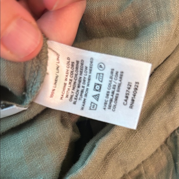 Lou & Grey Sage Green Wide-Leg Linen Pants size Medium - Picture 4 of 6